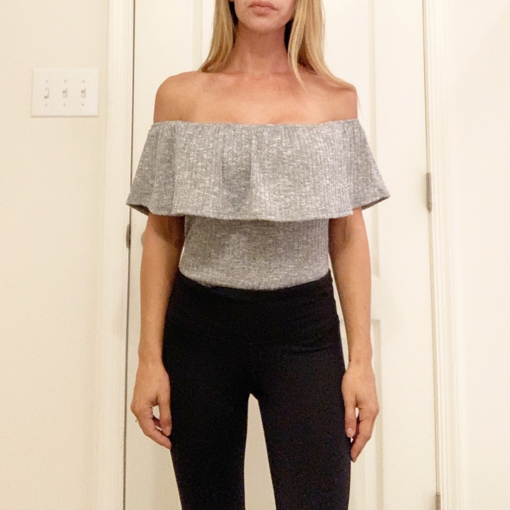 Gray body suit